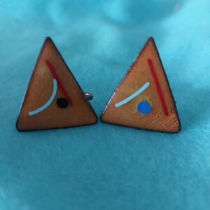 Enameled Copper Earrings Mod/Memphis Vintage